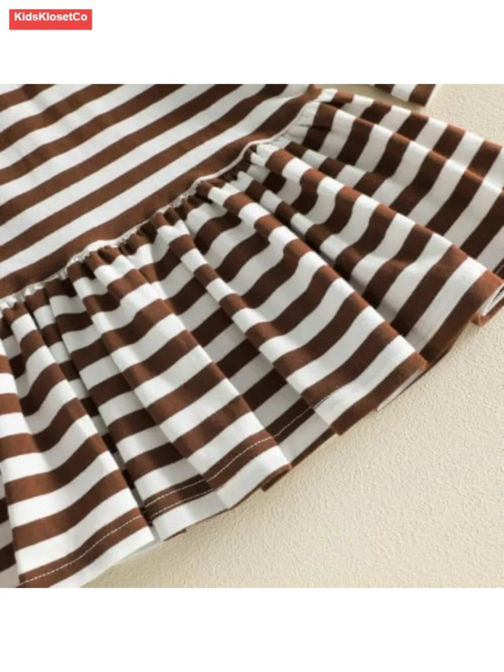 Toddler Girl Football Outfit Rugby Stripe A-line Dress Fall Set
